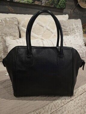Furla Black Pebbled Leather Satchel